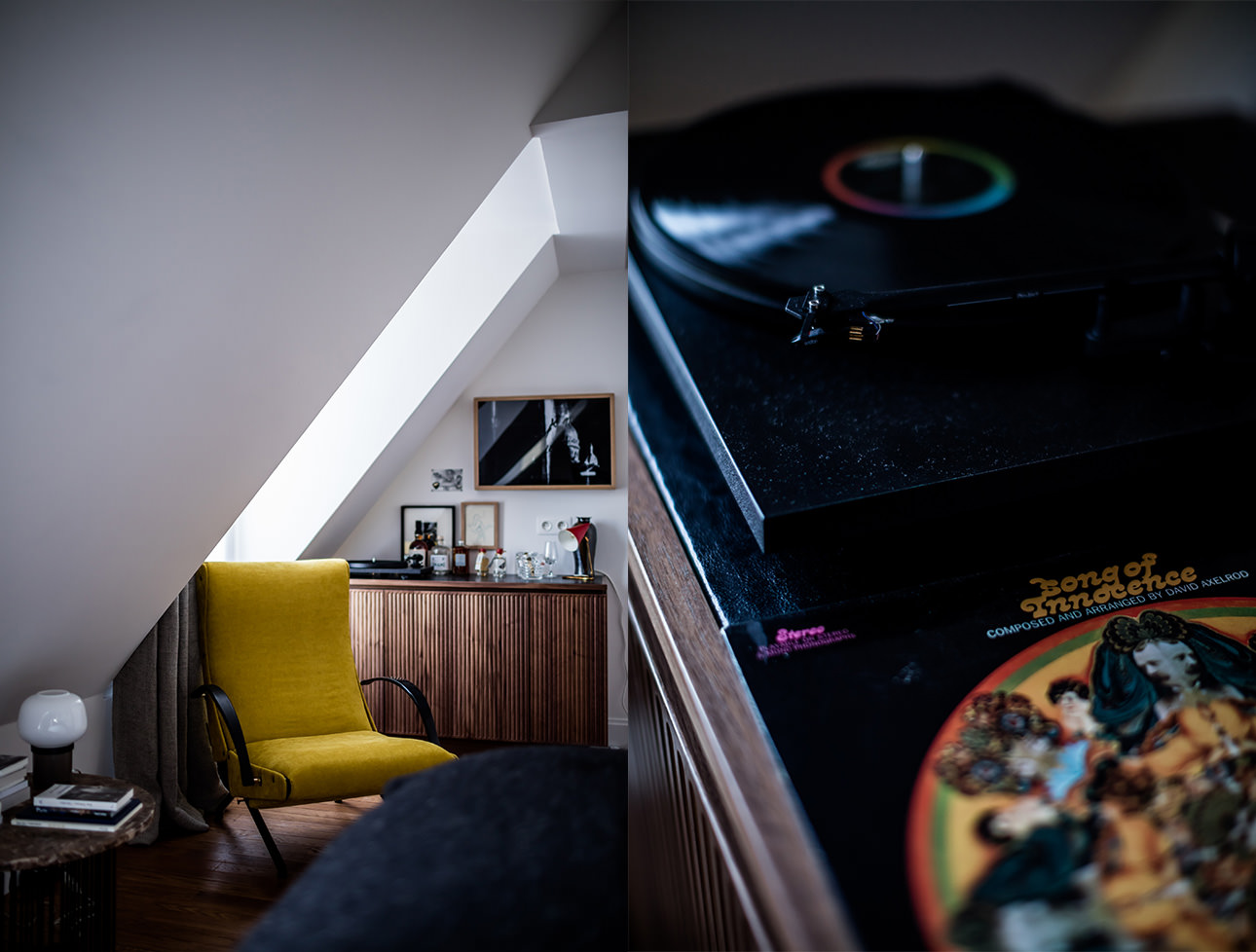 le-pigalle-hotel-suite-midcentury-decor-turntable-vinyl-records